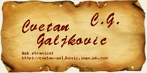 Cvetan Galjković vizit kartica